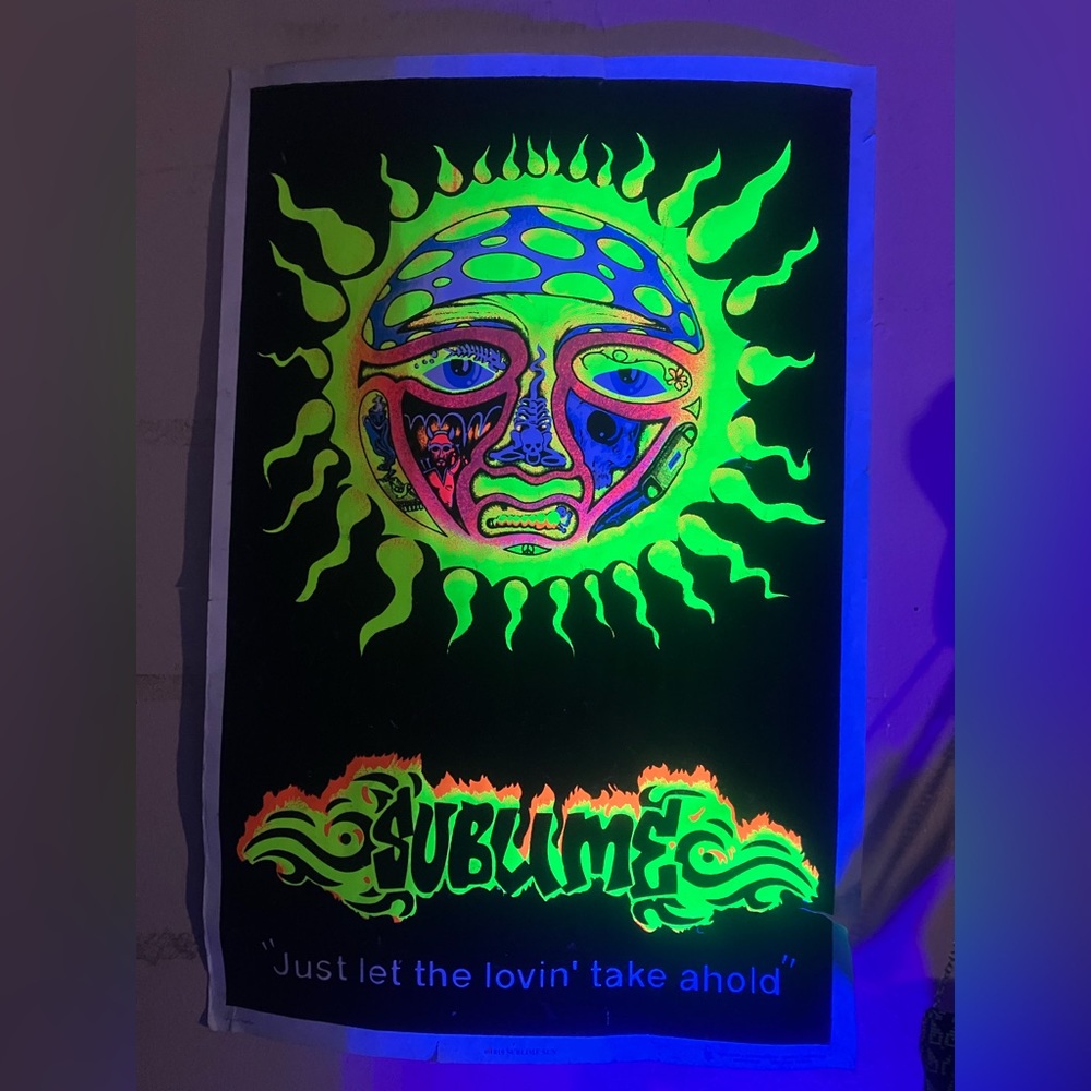 Sublime Sun 2002 l #1810 Flocked Blacklight Poster 23” X 35” RARE